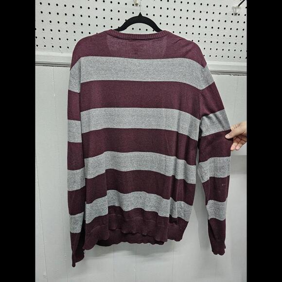 Sonoma Life+Style Lite Knit Sweater Men's Size 2X Burgundy/Grey - Picture 5 of 8